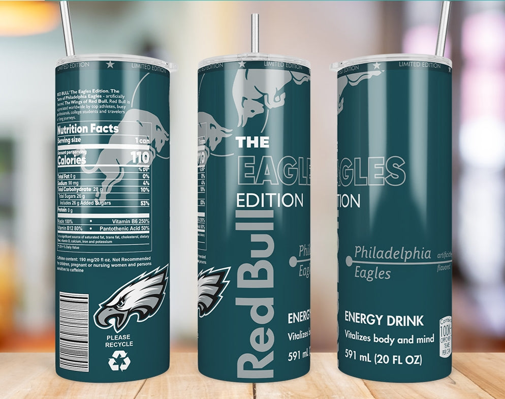 Philadelphia Eagles Red Bull-Inspired Skinny Tumbler - 20 oz