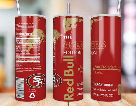 San Francisco 49ers Red Bull-Inspired Skinny Tumbler - 20 oz