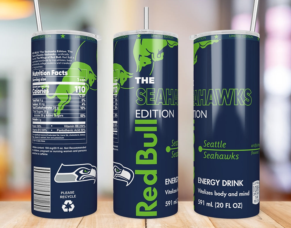 Seattle Seahawks Red Bull-Inspired Skinny Tumbler - 20 oz