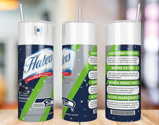 Seattle Seahawks Haters Be Gone Skinny Tumbler - 20 oz