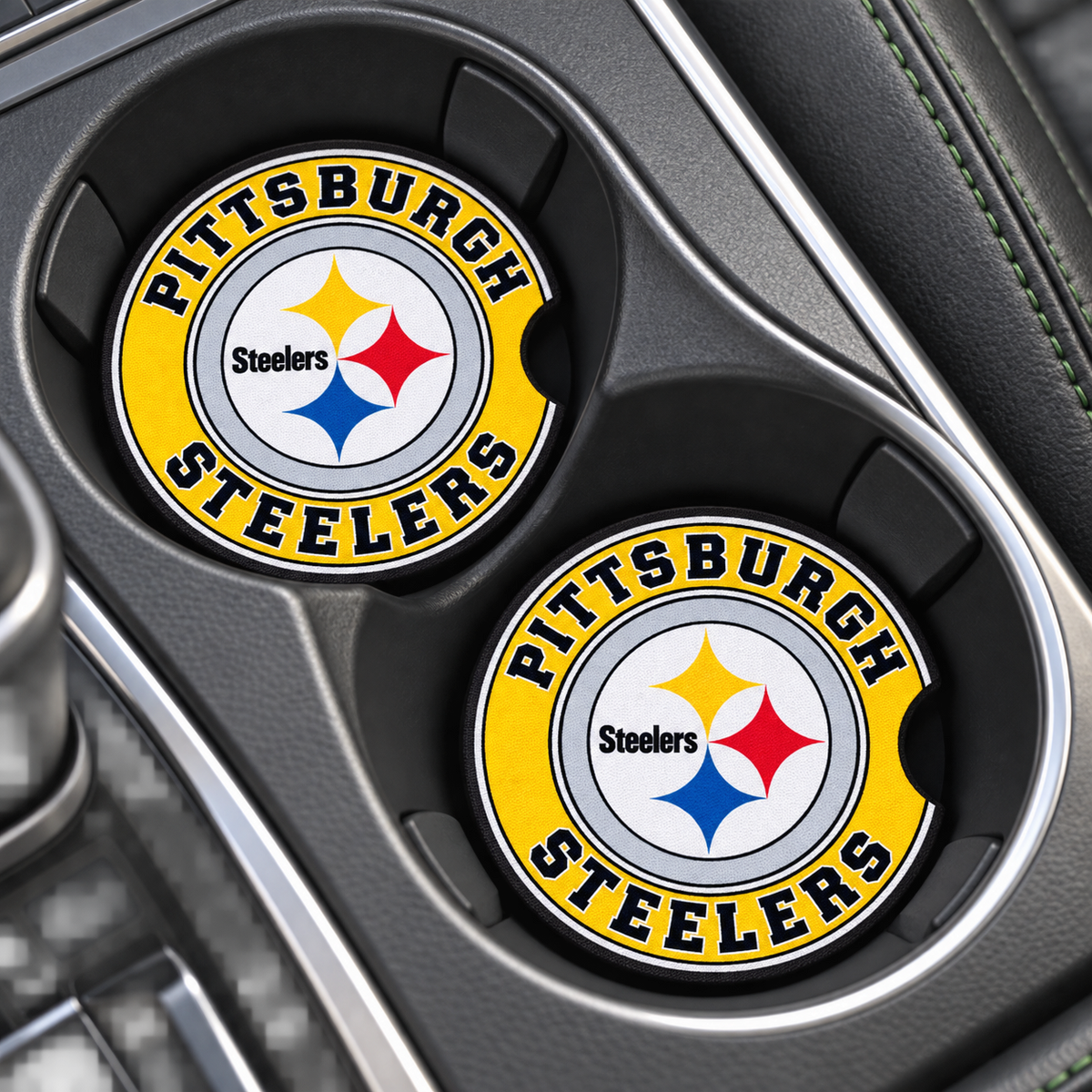 Pittsburgh Steelers Neoprene Car Coasters - Set of 2