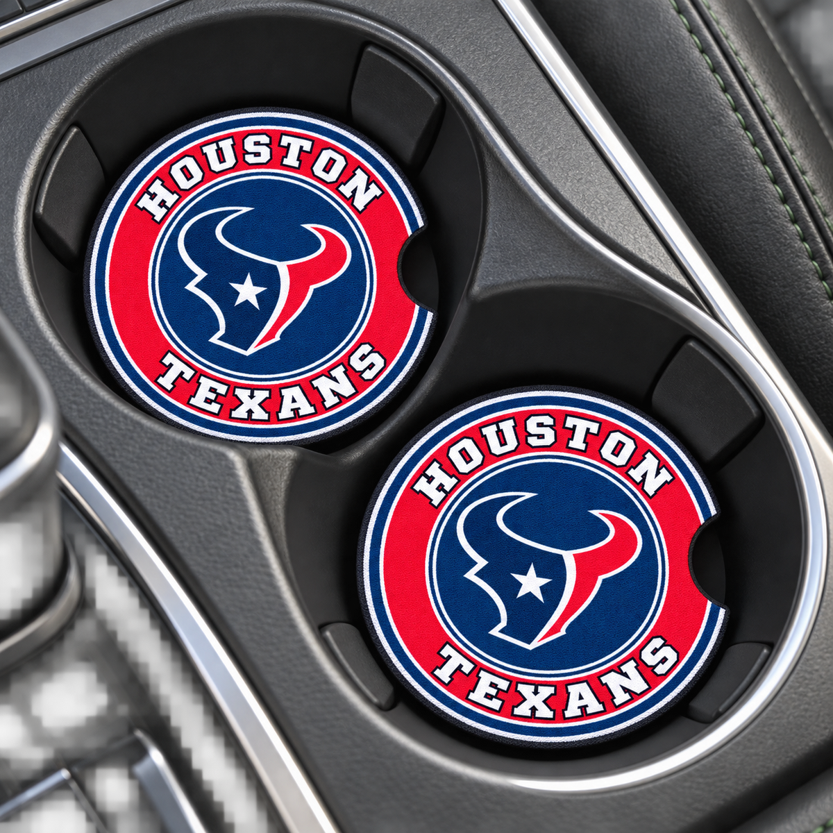 Houston Texans Neoprene Car Coasters - Set of 2