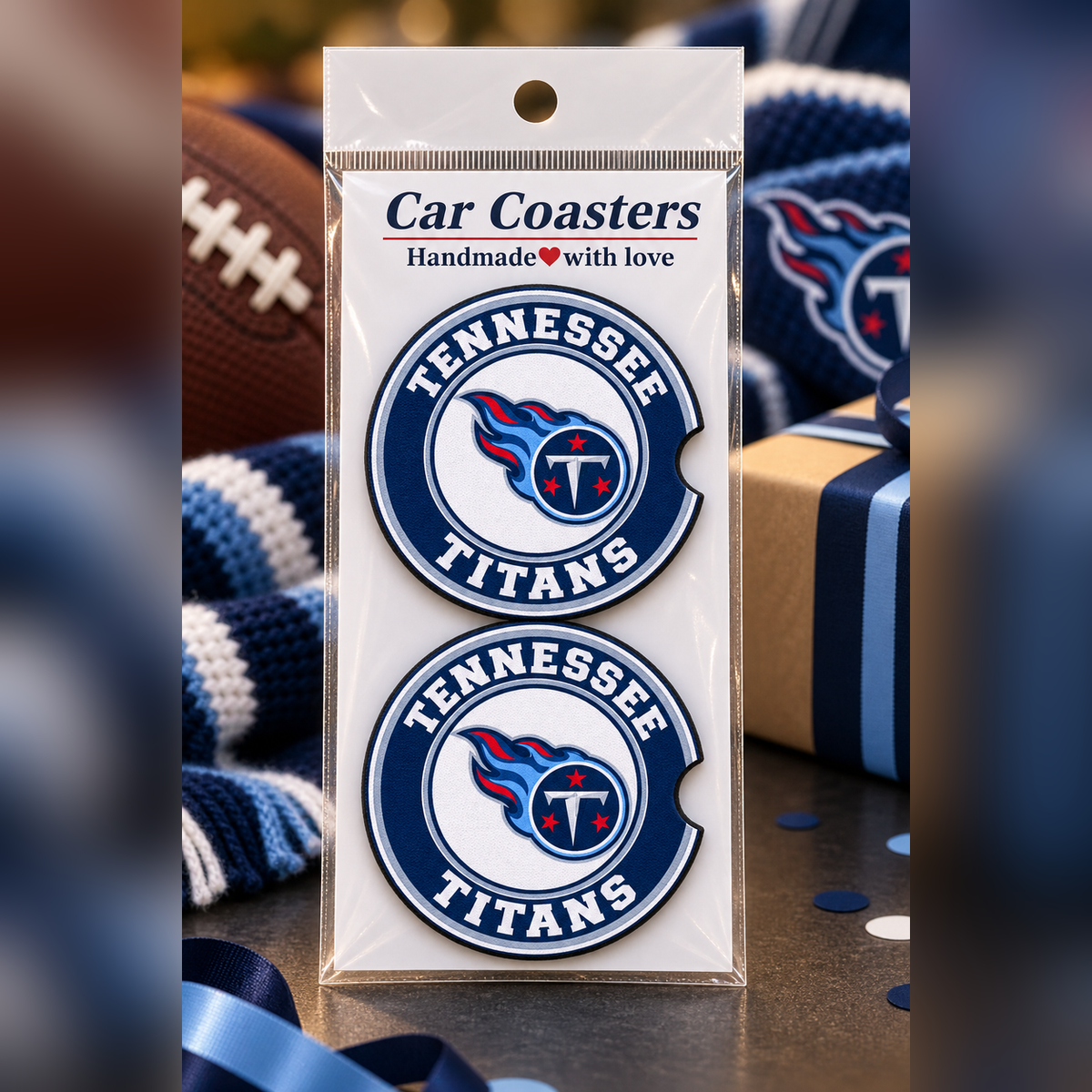 Tennessee Titans Neoprene Car Coasters - Set of 2