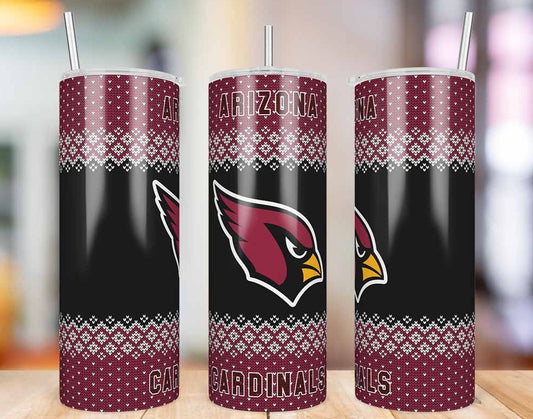 Arizona Cardinals Ugly Sweater 20 oz skinny tumbler