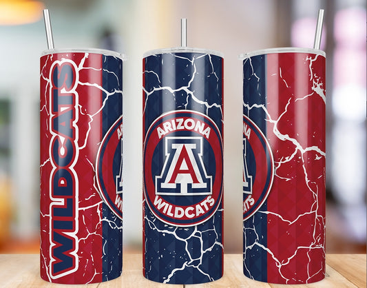 Arizona Wildcats Diamond Pattern 20 oz skinny tumbler