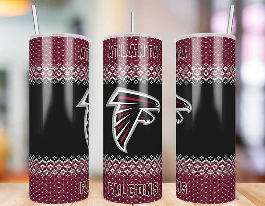 Atlanta Falcons Ugly Sweater 20 oz skinny tumbler