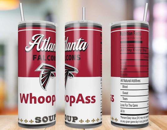 Atlanta Falcons Whoop Ass Soup 20 oz skinny tumbler