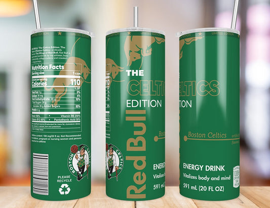 Boston Celtics 20 oz skinny tumbler three-angle product photo