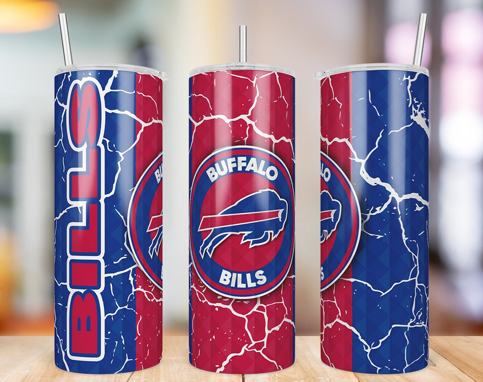 Buffalo Bills Diamond Pattern 20 oz skinny tumbler