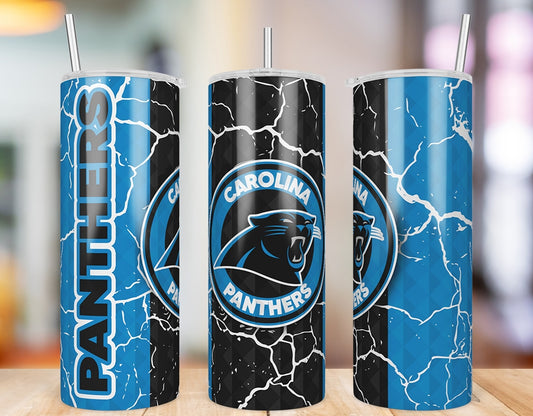Carolina Panthers Diamond Pattern 20 oz skinny tumbler