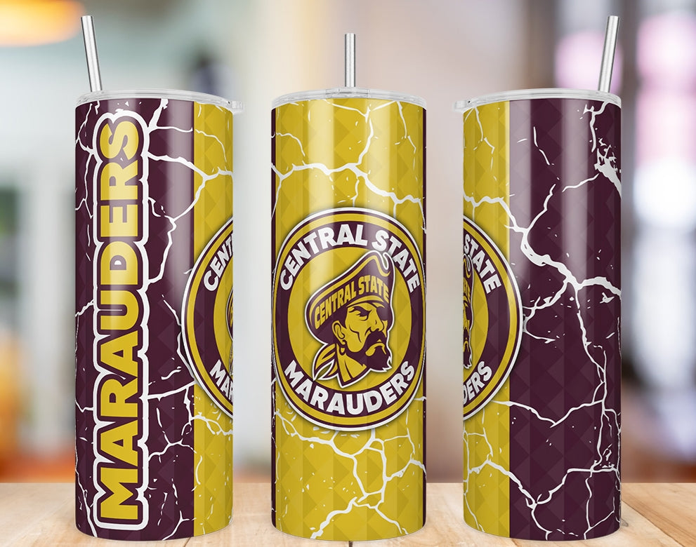 Central State Marauders Diamond Pattern 20 oz skinny tumbler