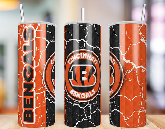 Cincinnati Bengals Diamond Pattern 20 oz skinny tumbler