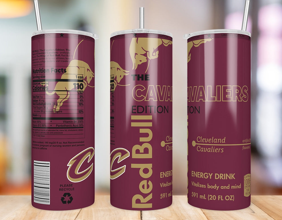 Cleveland Cavaliers 20 oz skinny tumbler three-angle product photo