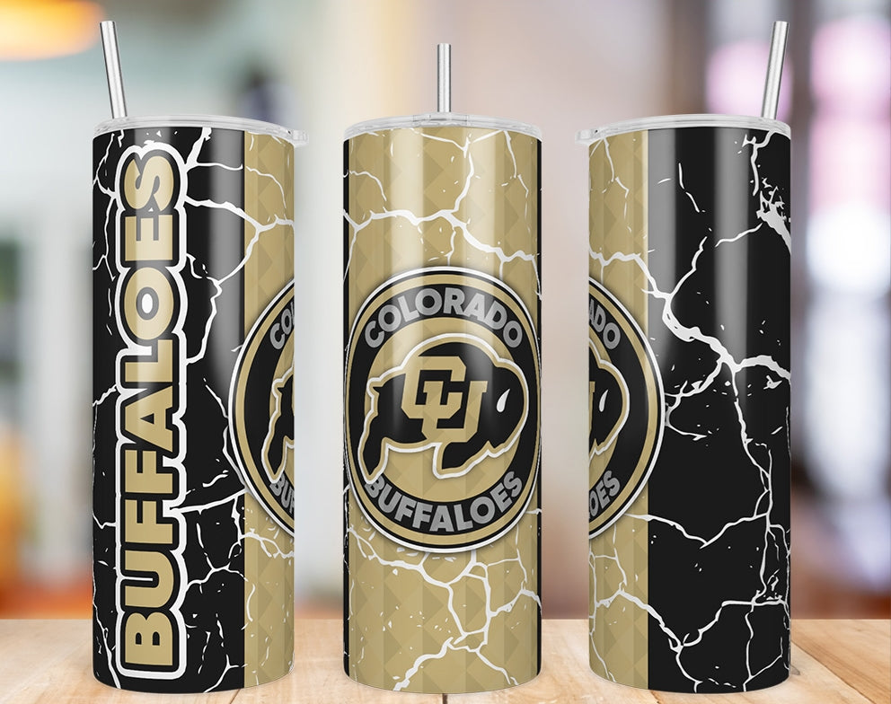 Colorado Buffaloes Diamond Pattern 20 oz skinny tumbler