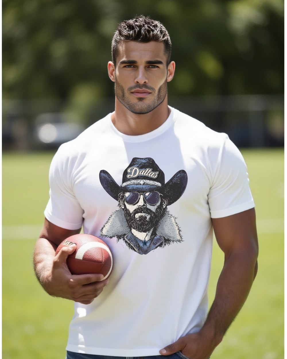 Dallas Cowboys Cowboy Spirit Animal T-shirt worn by male fan