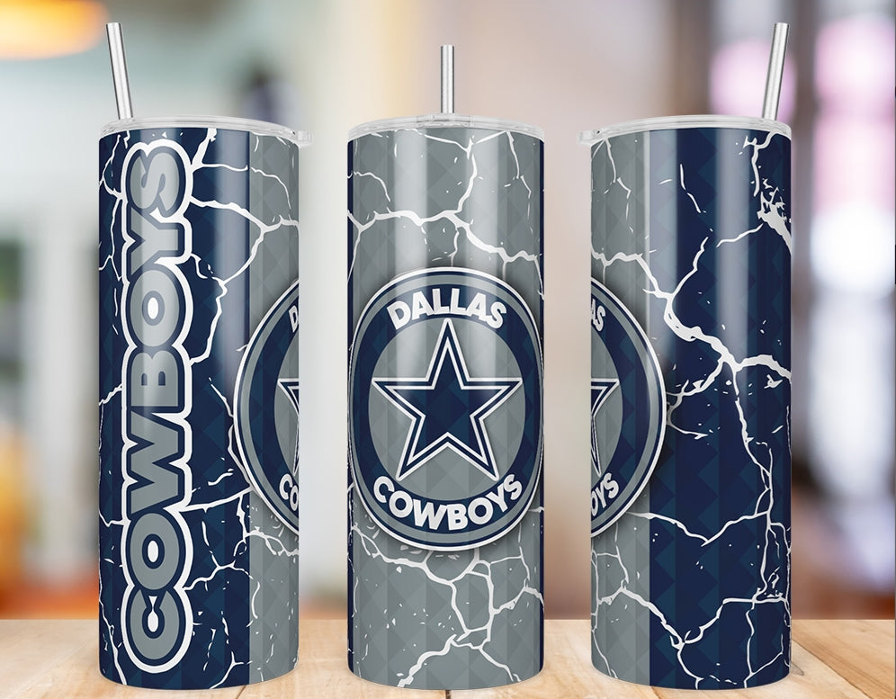 Dallas Cowboys Diamond Pattern 20 oz skinny tumbler