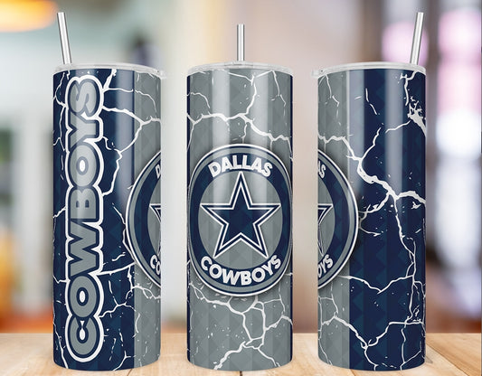 Dallas Cowboys Diamond Pattern 20 oz skinny tumbler