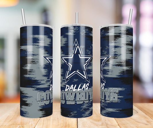 Dallas Cowboys Glitch 20 oz skinny tumbler three-view product photo