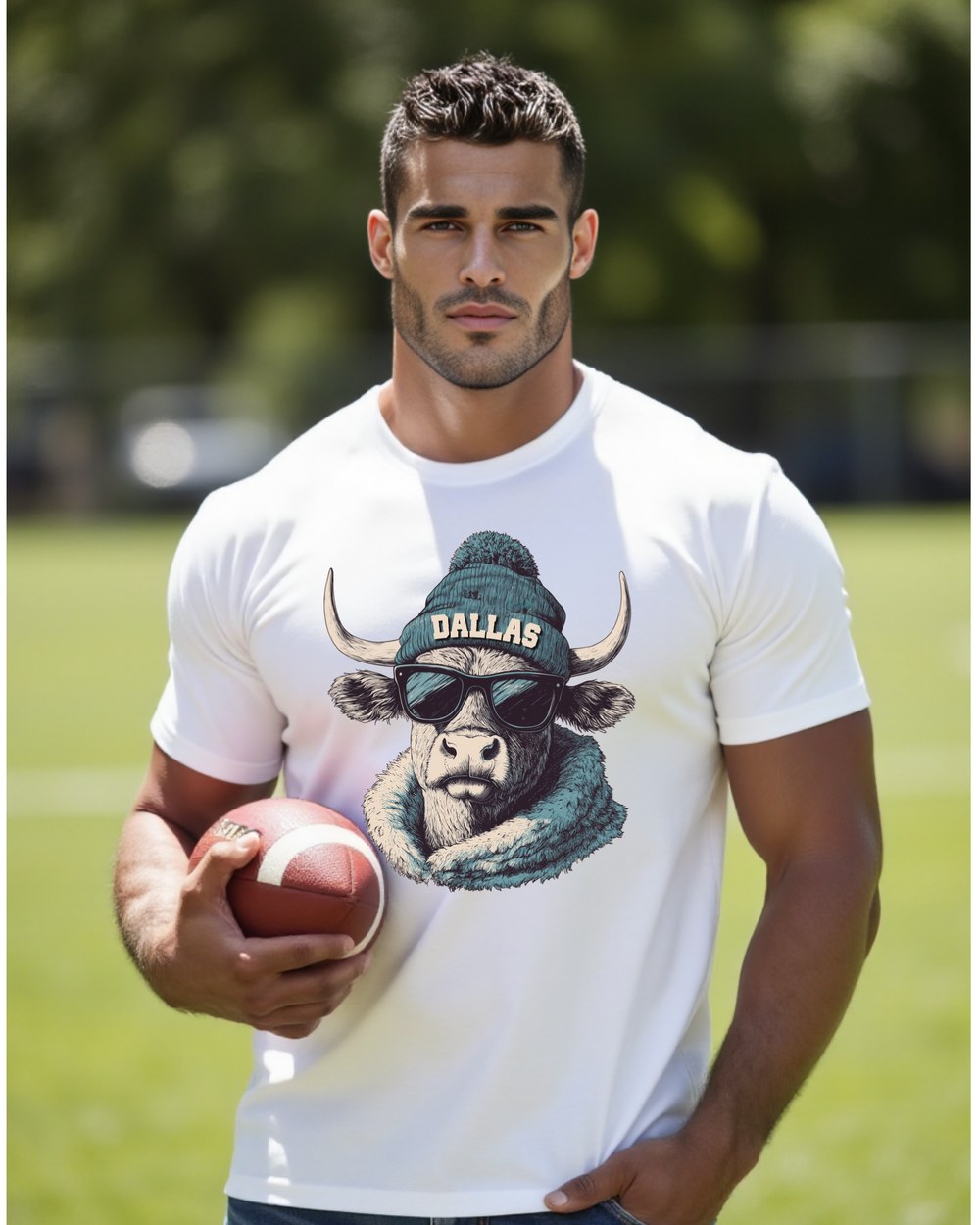 Dallas Cowboys Longhorn Spirit Animal T-shirt worn by male fan