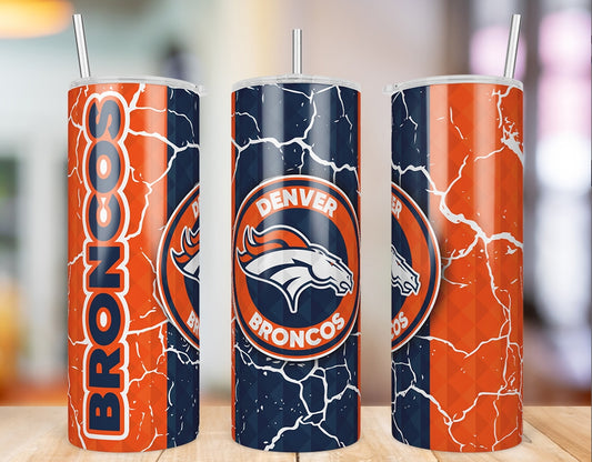 Denver Broncos Diamond Pattern 20 oz skinny tumbler