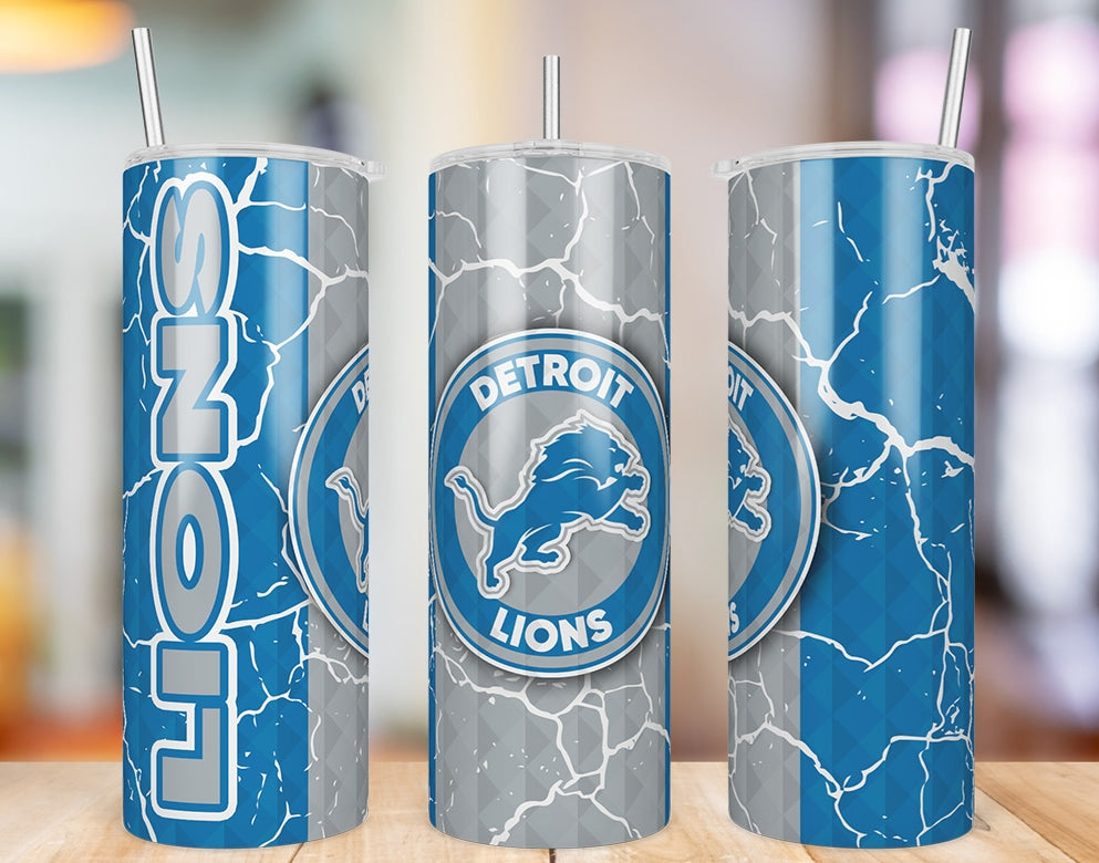 Detroit Lions Diamond Pattern 20 oz skinny tumbler