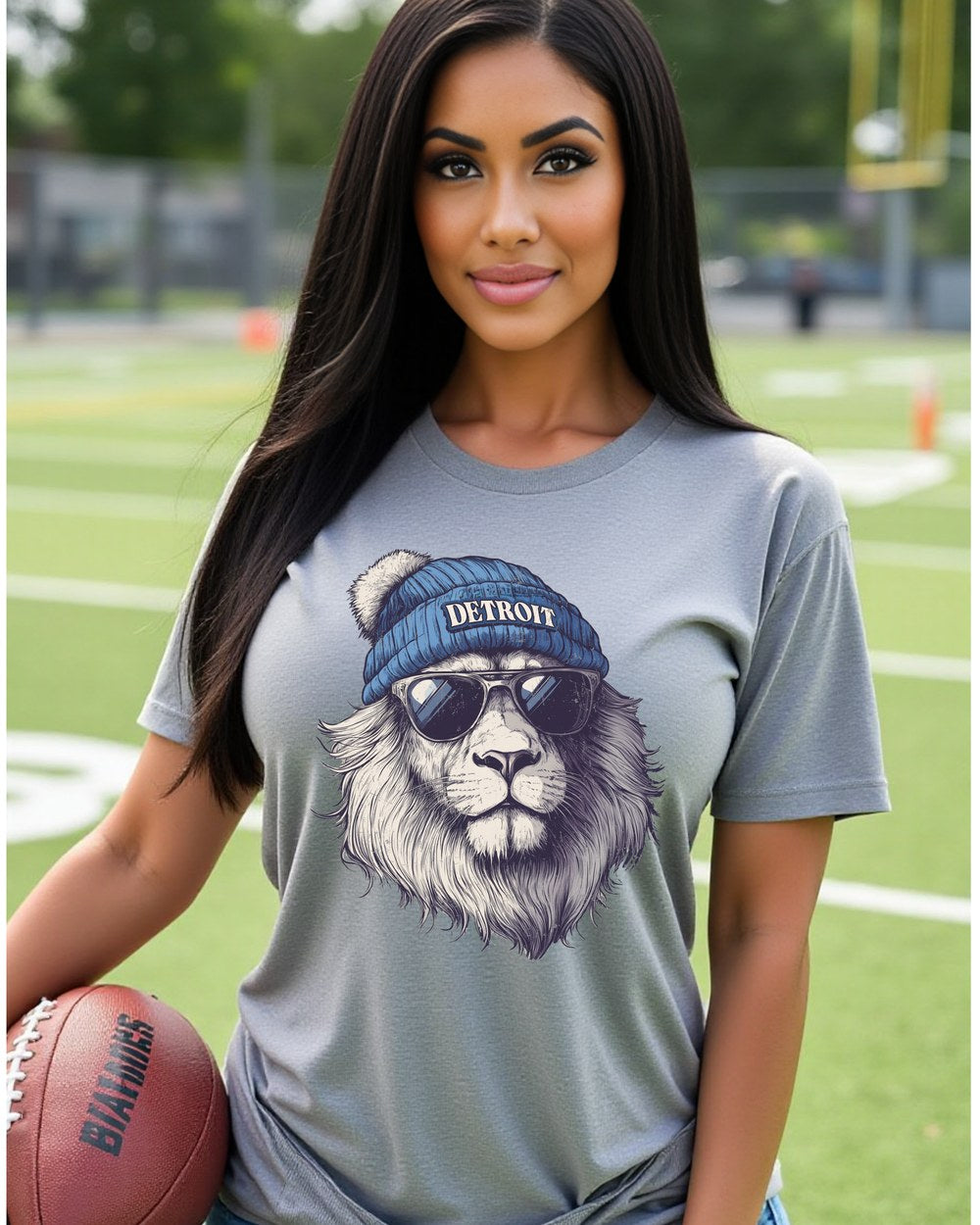 Detroit Lions Spirit Animal T-shirt on female football fan