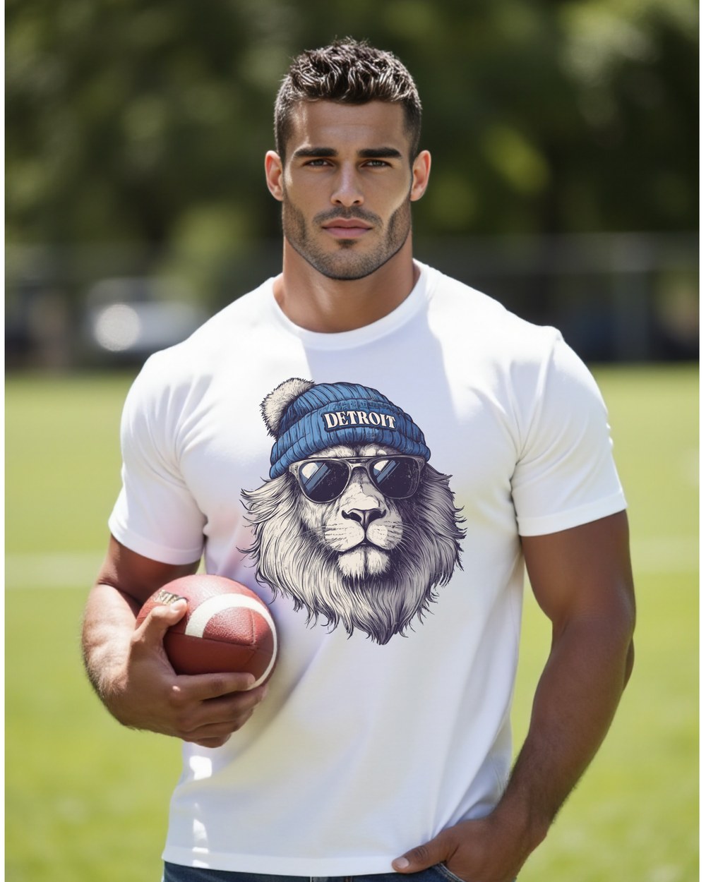 Detroit Lions Spirit Animal T-shirt on male football fan