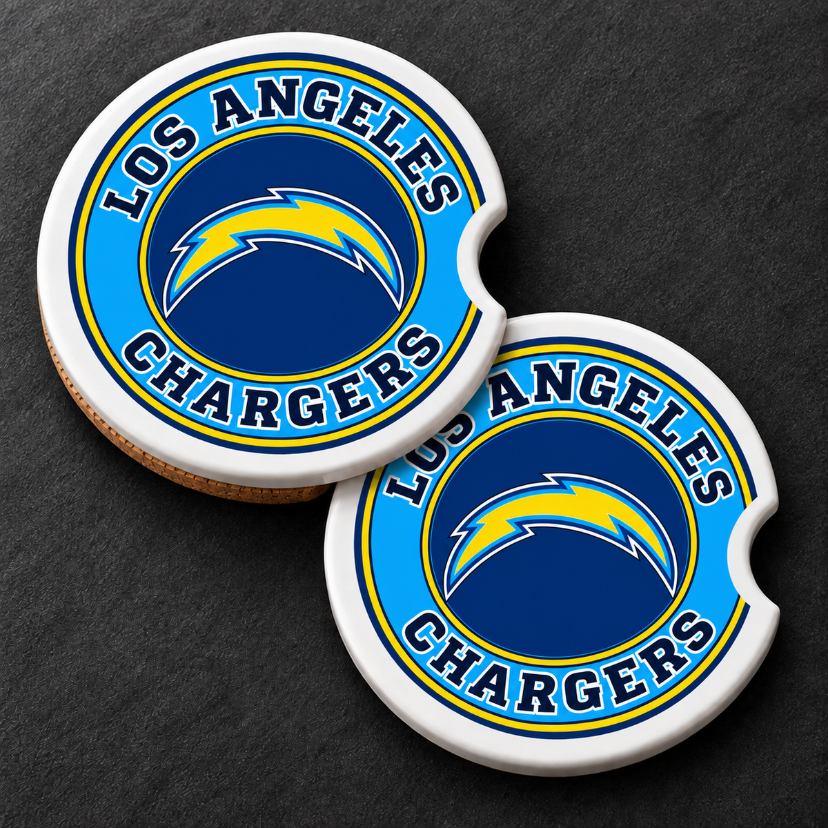 Los Angeles Chargers Ceramic Car Coasters - Set of 2