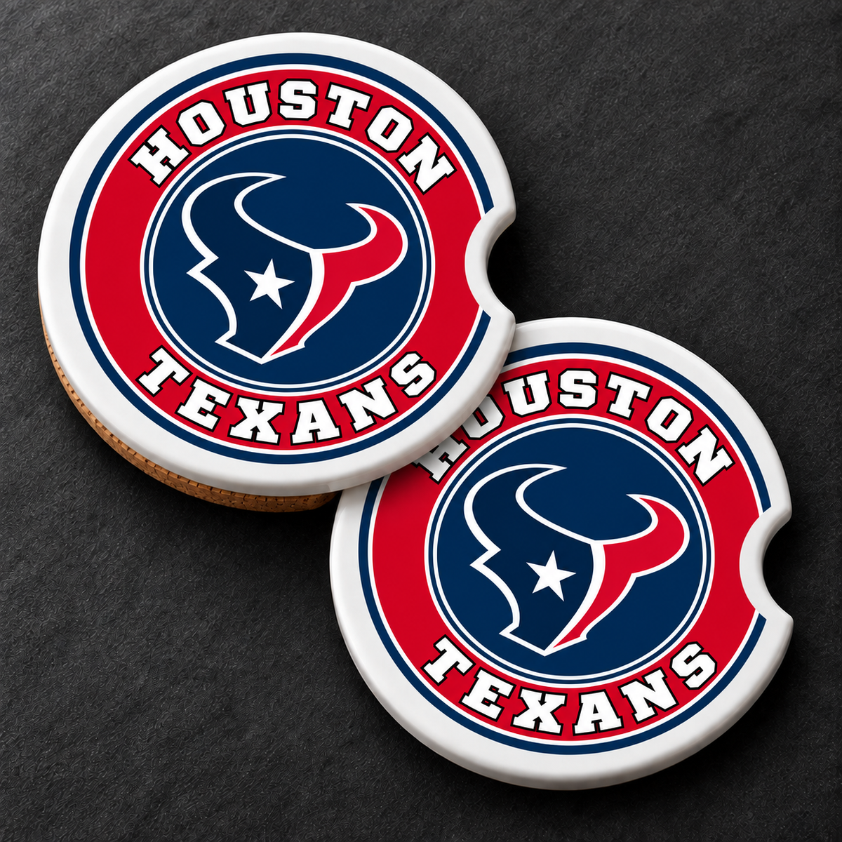 Houston Texans Ceramic Car Coasters - Set of 2
