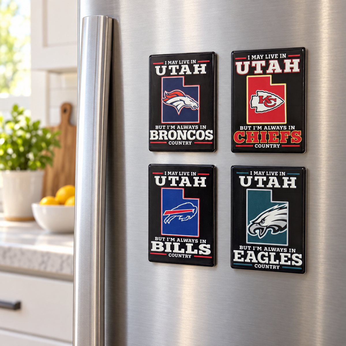 Personalized Sports Team State Ceramic Fridge Magnet Custom Football Fan Gift