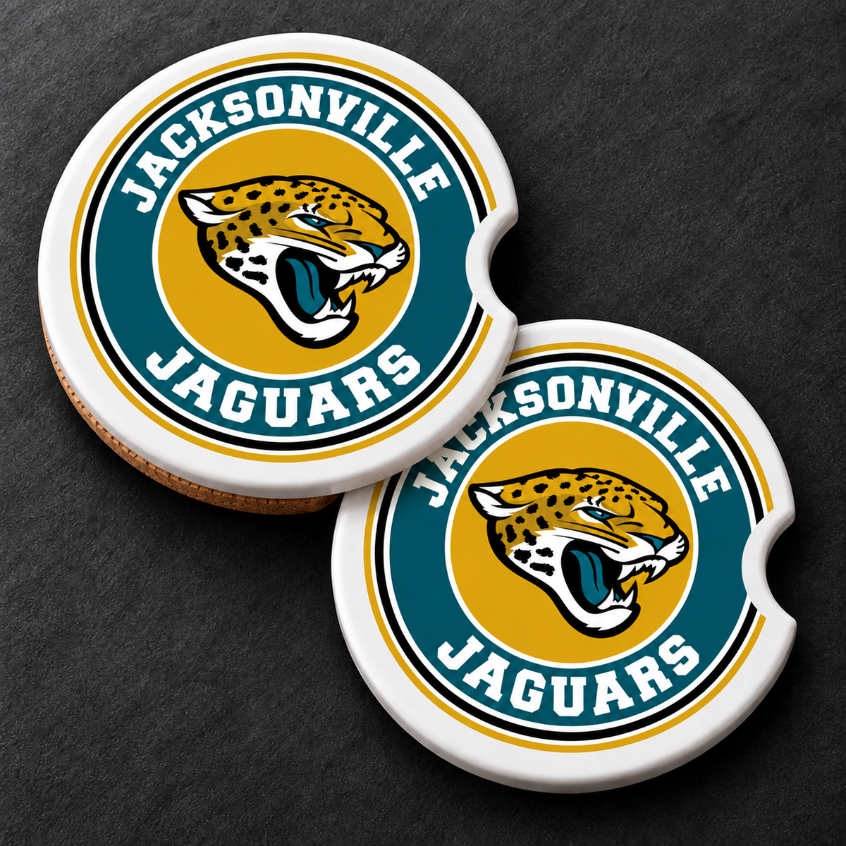 Jacksonville Jaguars Ceramic Car Coasters - Set of 2