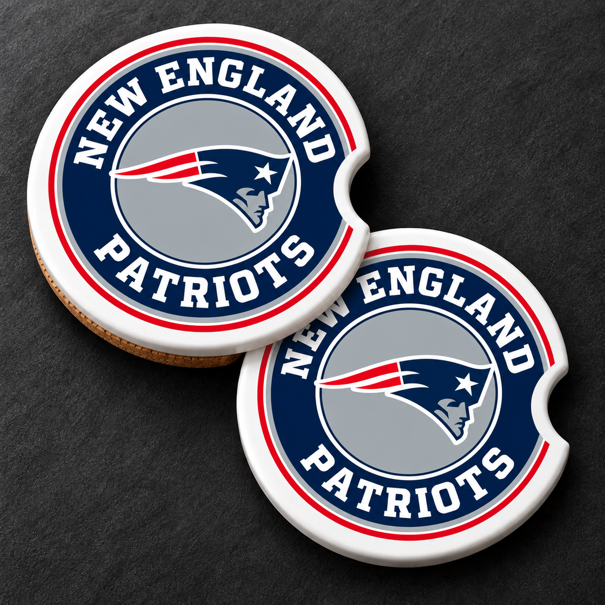 New England Patriots Ceramic Car Coasters - Set of 2