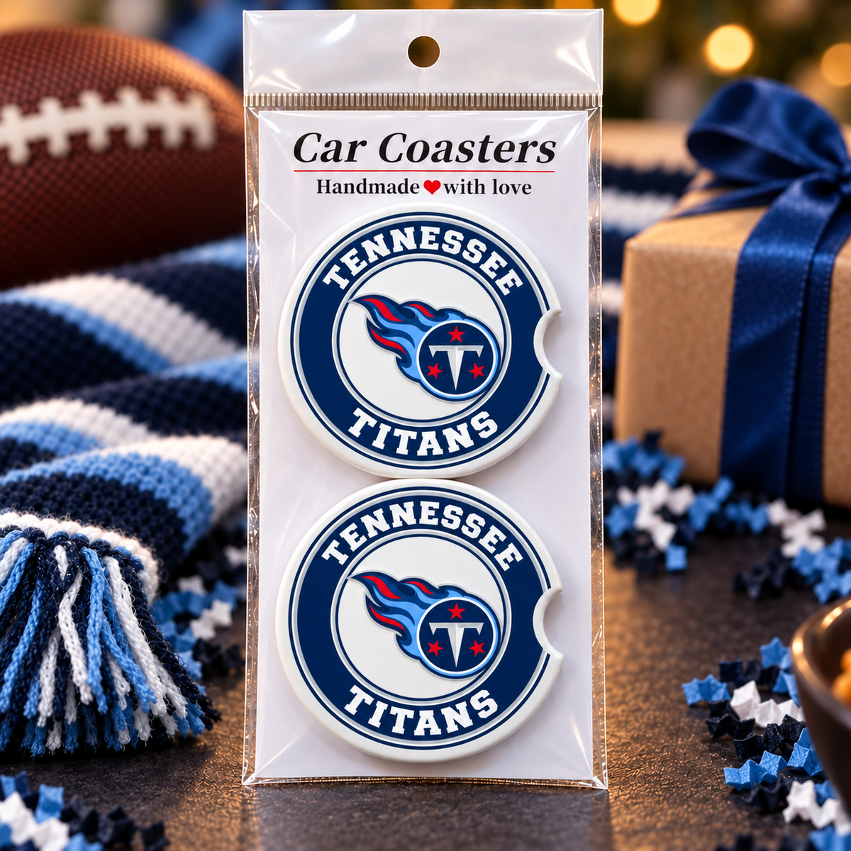 Tennessee Titans Ceramic Car Coasters - Set of 2