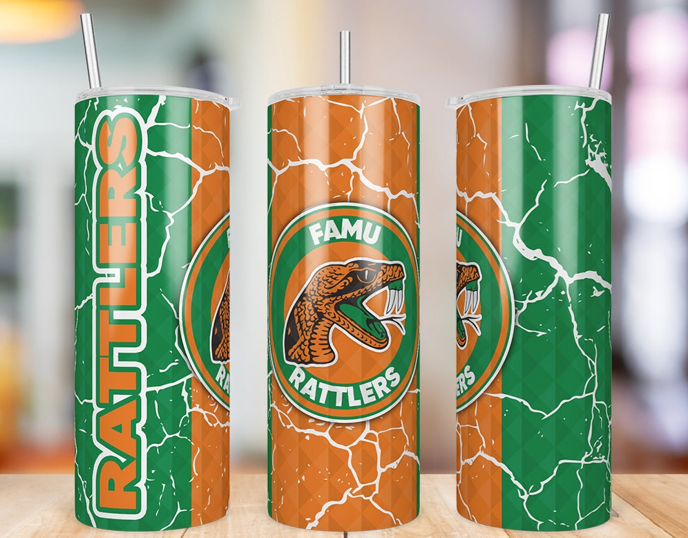 Florida A&M Rattlers Diamond Pattern 20 oz skinny tumbler