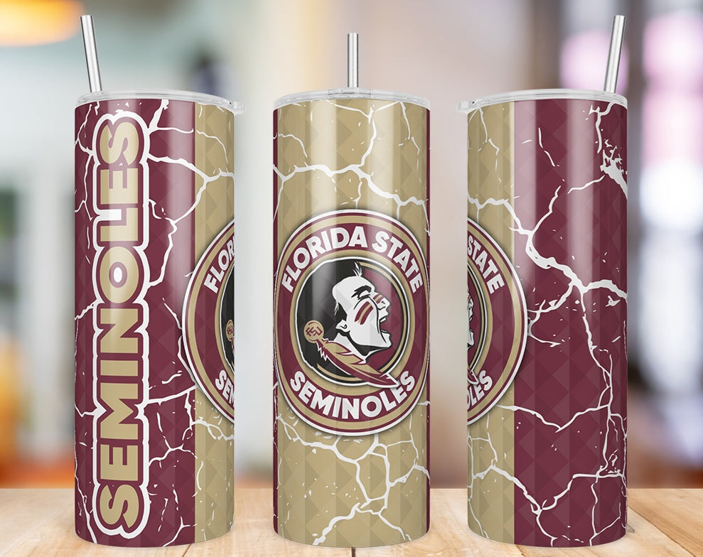 Florida State Seminoles Diamond Pattern 20 oz skinny tumbler