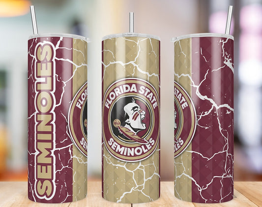 Florida State Seminoles Diamond Pattern 20 oz skinny tumbler