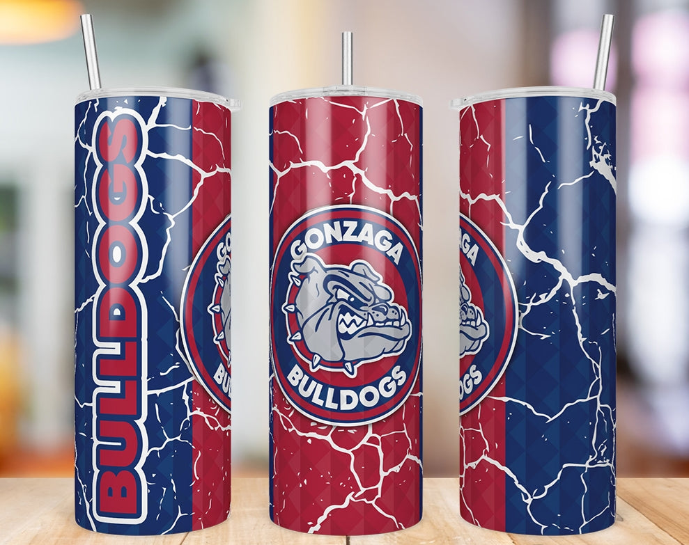 Gonzaga Bulldogs Diamond Pattern 20 oz skinny tumbler