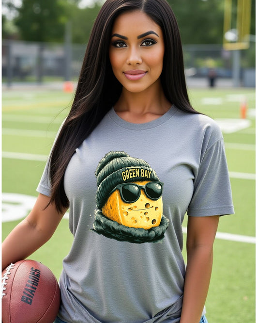 Green Bay Packers Cheesehead Spirit Animal T-shirt worn by female fan