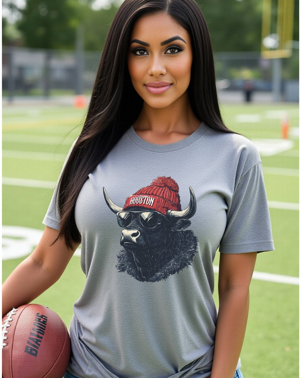 Houston Texans Spirit Animal T-shirt on female football fan