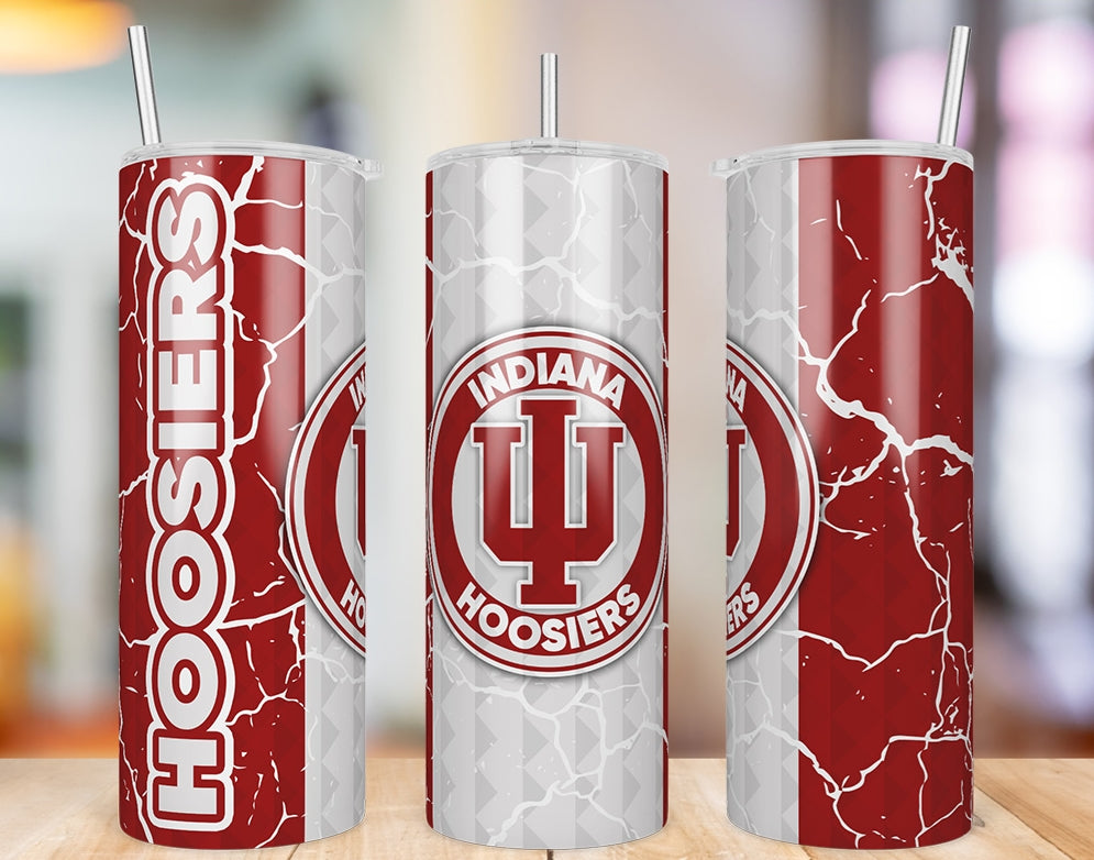 Indiana Hoosiers Diamond Pattern 20 oz skinny tumbler