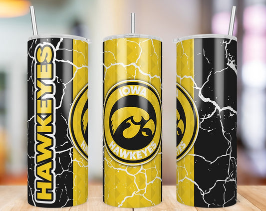 Iowa Hawkeyes Diamond Pattern 20 oz skinny tumbler