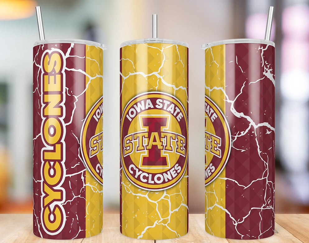 Iowa State Cyclones Diamond Pattern 20 oz skinny tumbler