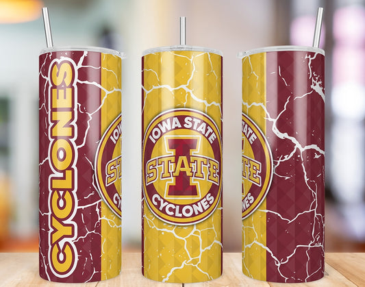 Iowa State Cyclones Diamond Pattern 20 oz skinny tumbler