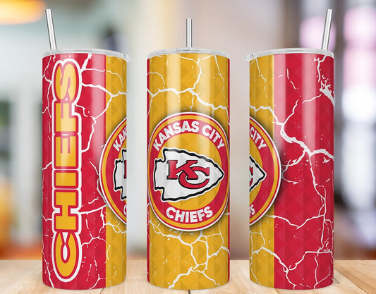 Kansas City Chiefs Diamond Pattern 20 oz skinny tumbler