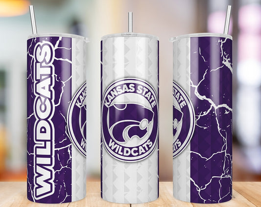 Kansas State Wildcats Diamond Pattern 20 oz skinny tumbler