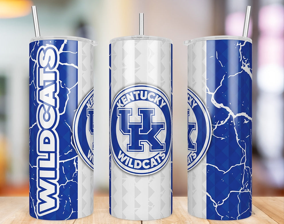 Kentucky Wildcats Diamond Pattern 20 oz skinny tumbler