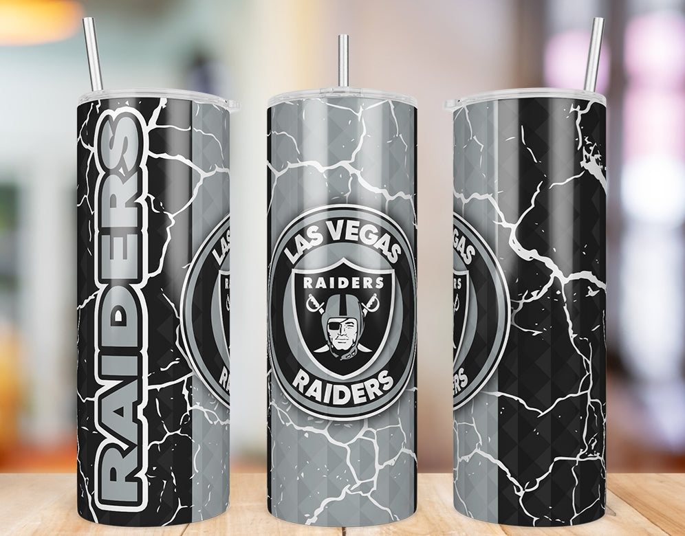 Las Vegas Raiders Diamond Pattern 20 oz skinny tumbler