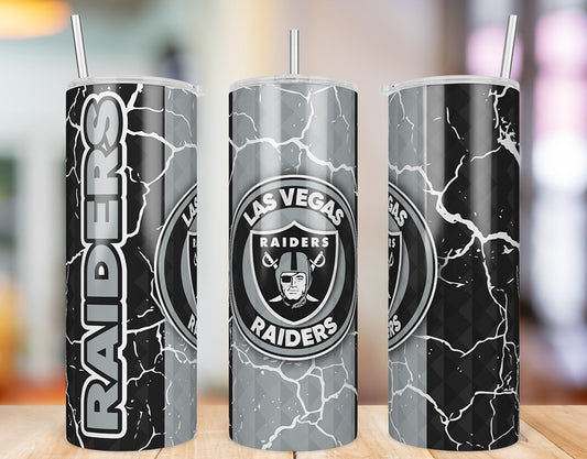 Las Vegas Raiders Diamond Pattern 20 oz skinny tumbler