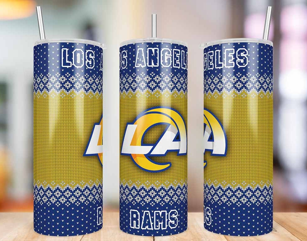 Los Angeles Rams Ugly Sweater 20 oz skinny tumbler