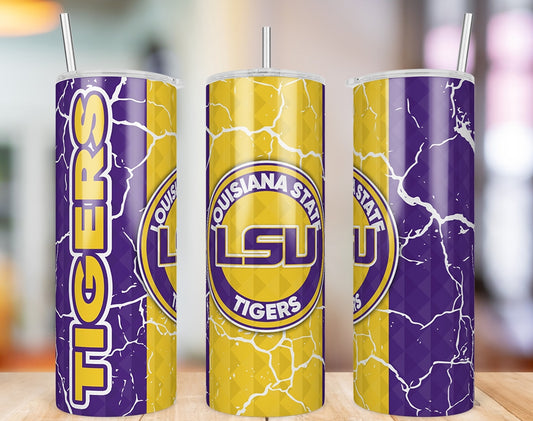LSU Tigers Diamond Pattern 20 oz skinny tumbler